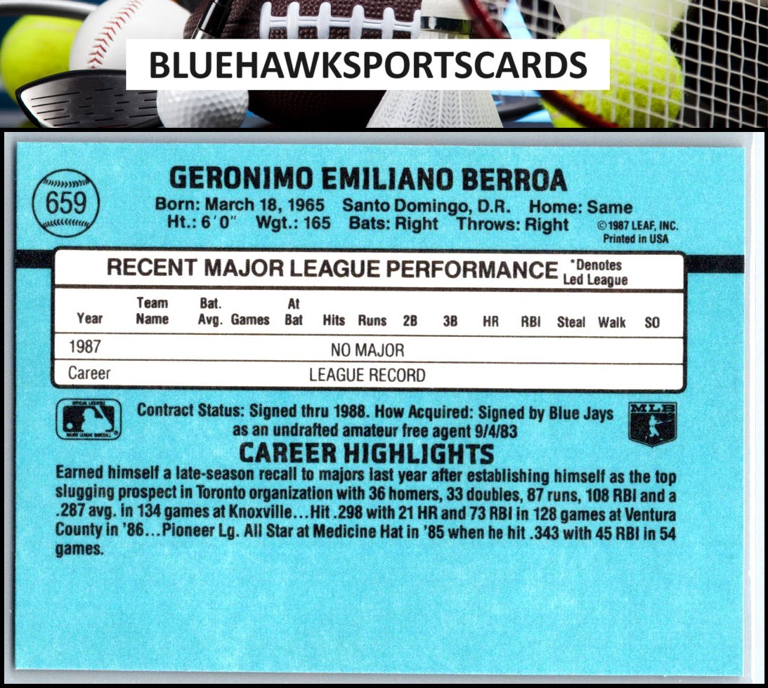 1988 Donruss #659 Geronimo Berroa