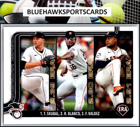 2025 Topps #5 American Leaders ERA (Tarik / Ronel / Framber ) LL