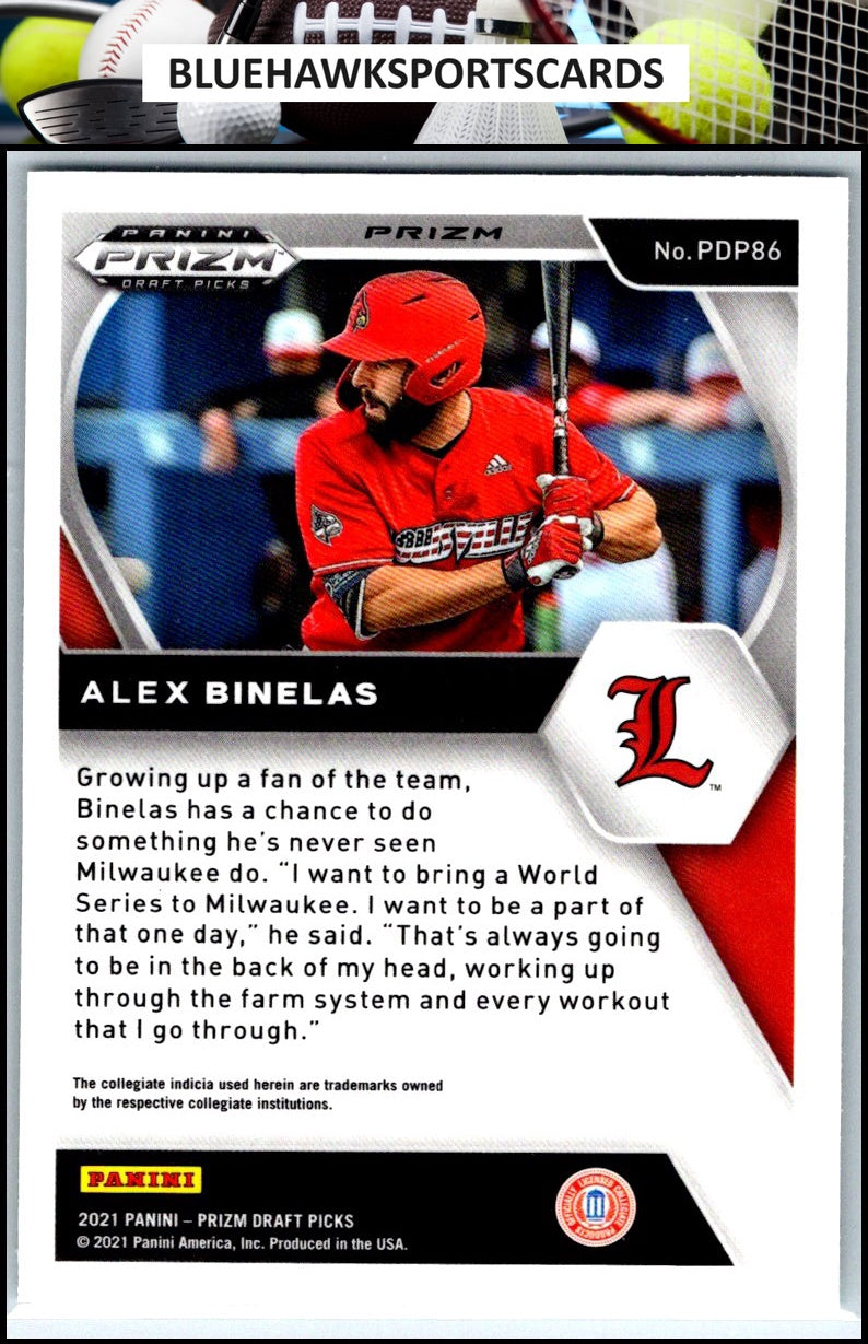 2021 Panini Prizm Draft Picks #PDP86 Alex Binelas Hyper Green & Yellow Prizm