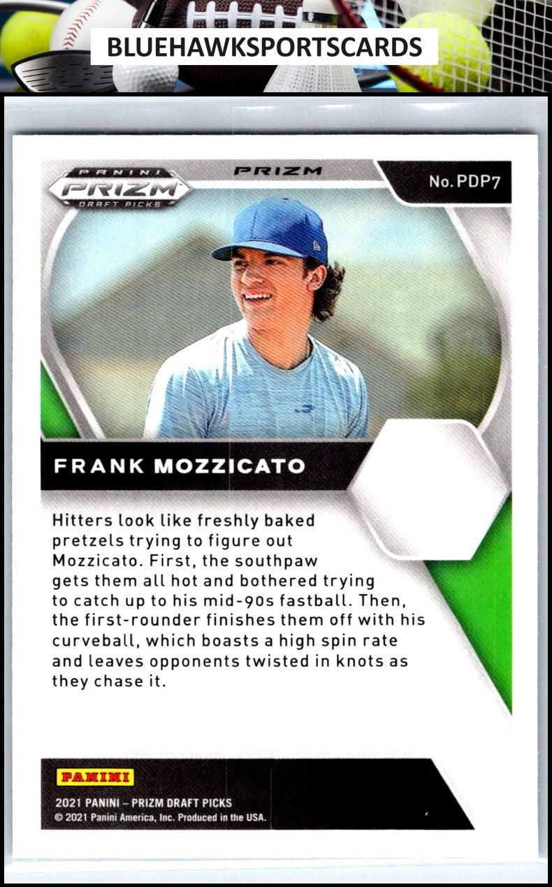 2021 Panini Prizm Draft Picks #PDP7 Frank Mozzicato Carolina Blue Velocity Prizm