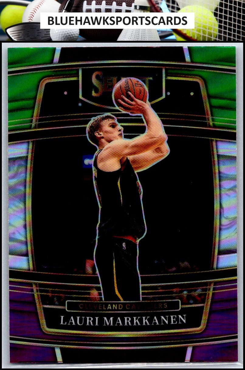 2021-22 Panini Select #90 Lauri Markkanen Green White Purple Prizms