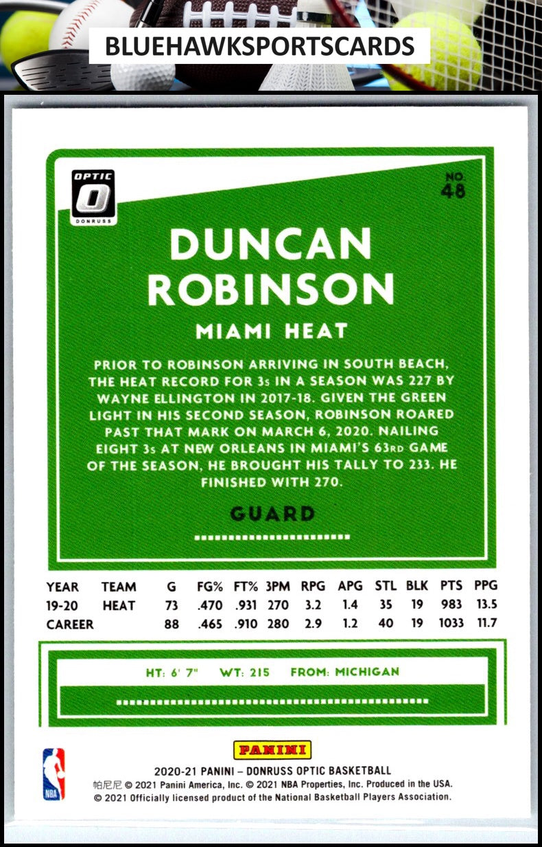2020-21 Donruss Optic #48 Duncan Robinson
