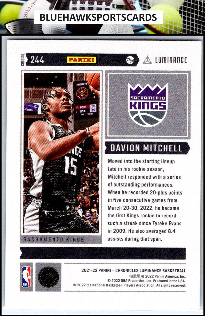2021-22 Panini Chronicles #244 Davion Mitchell