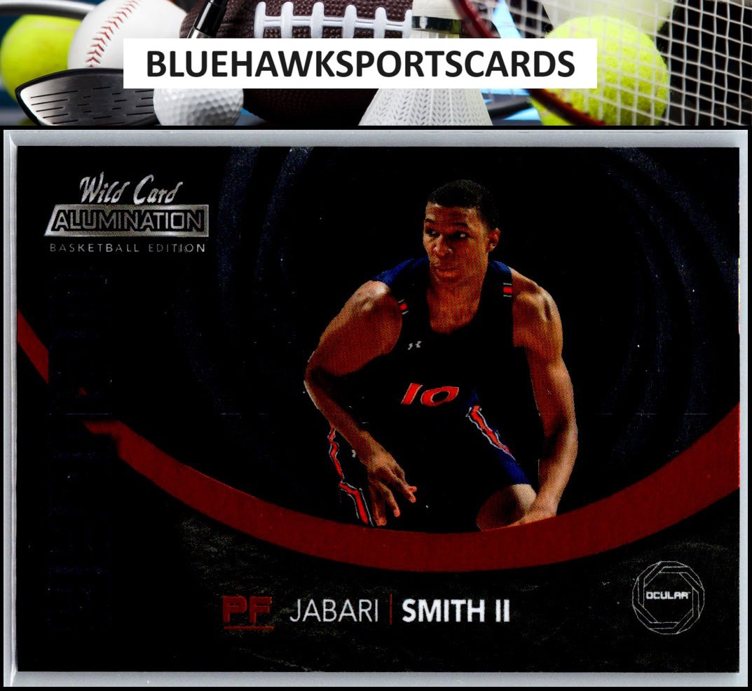 2021-22 Wild Card Alumination #AOC-8 Jabari Smith Ocular Single Swirl Blue