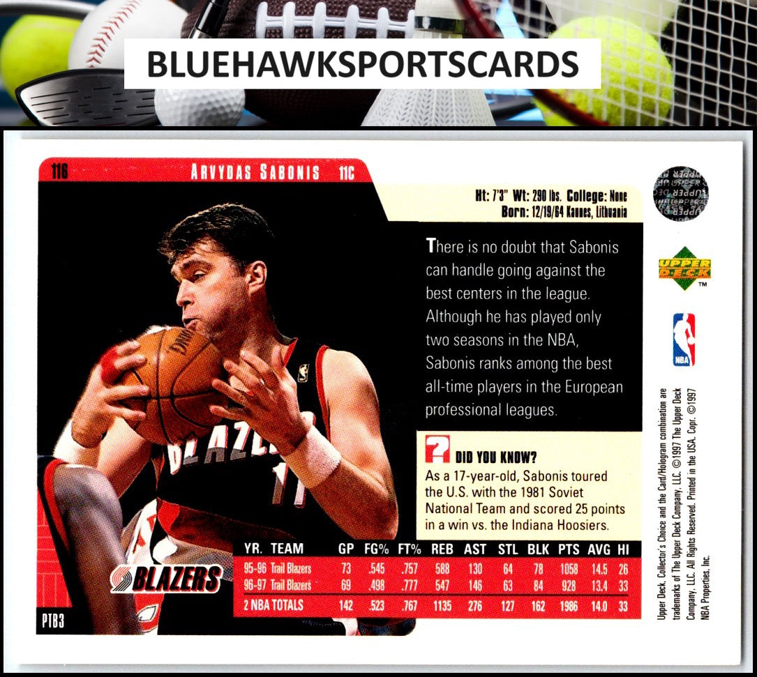 1997-98 Collector's Choice #116 Arvydas Sabonis
