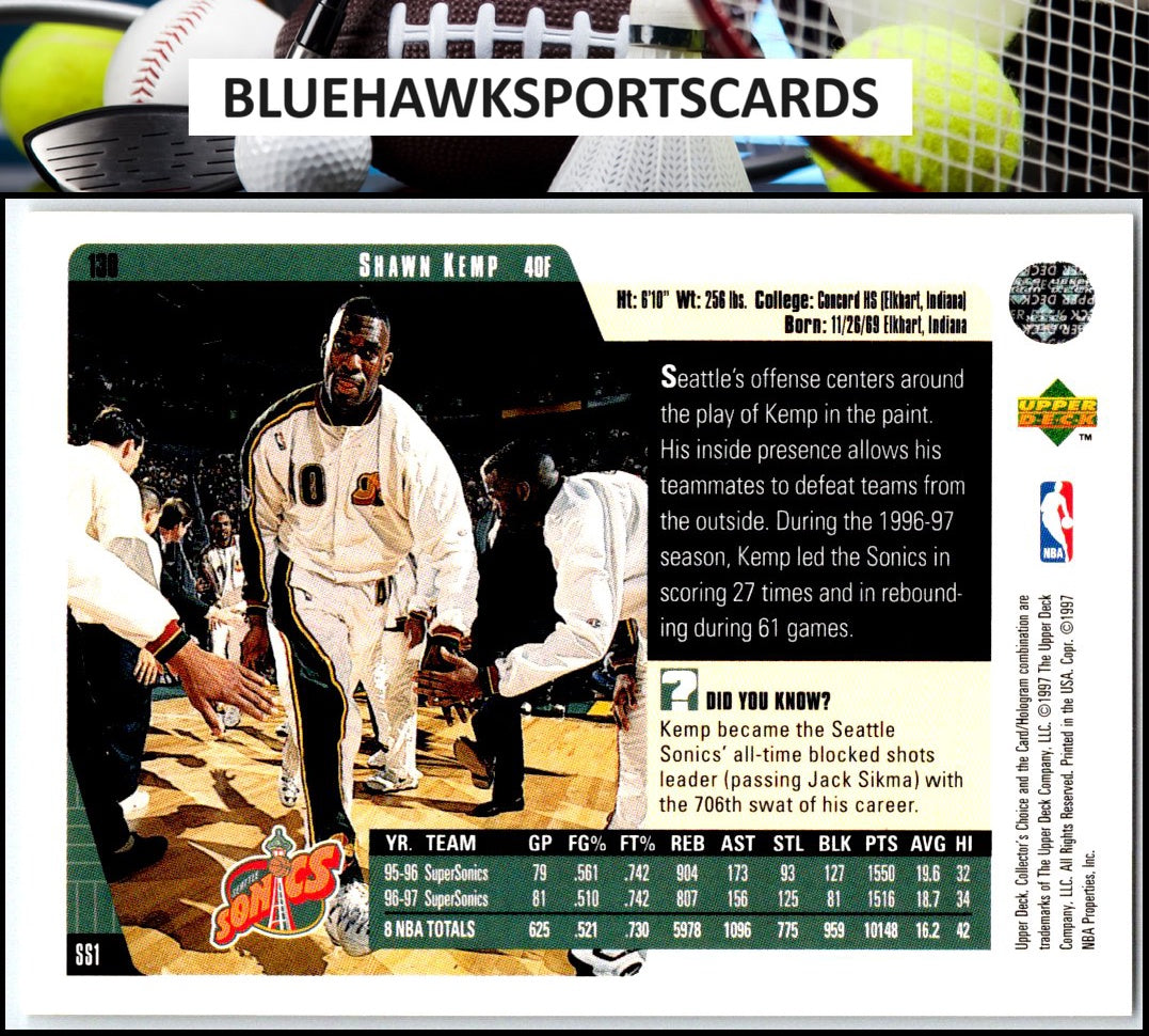 1997-98 Collector's Choice #130 Shawn Kemp