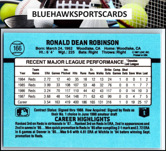 1988 Donruss #166c Ron Robinson