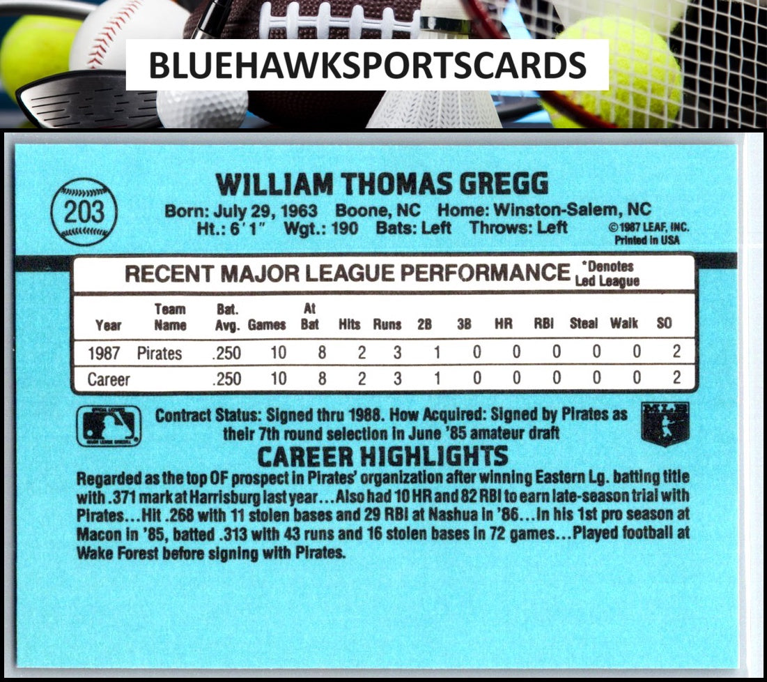 1988 Donruss #203b Tommy Gregg