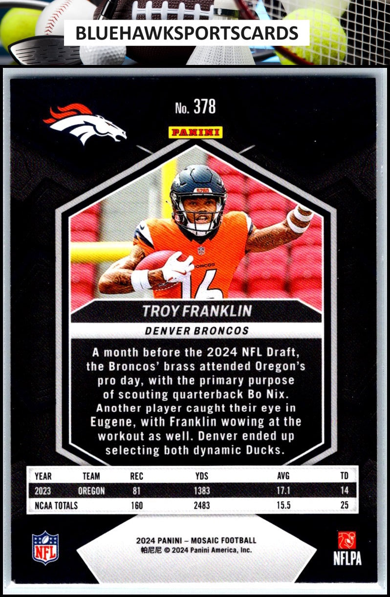 2024 Panini Mosaic #378 Troy Franklin