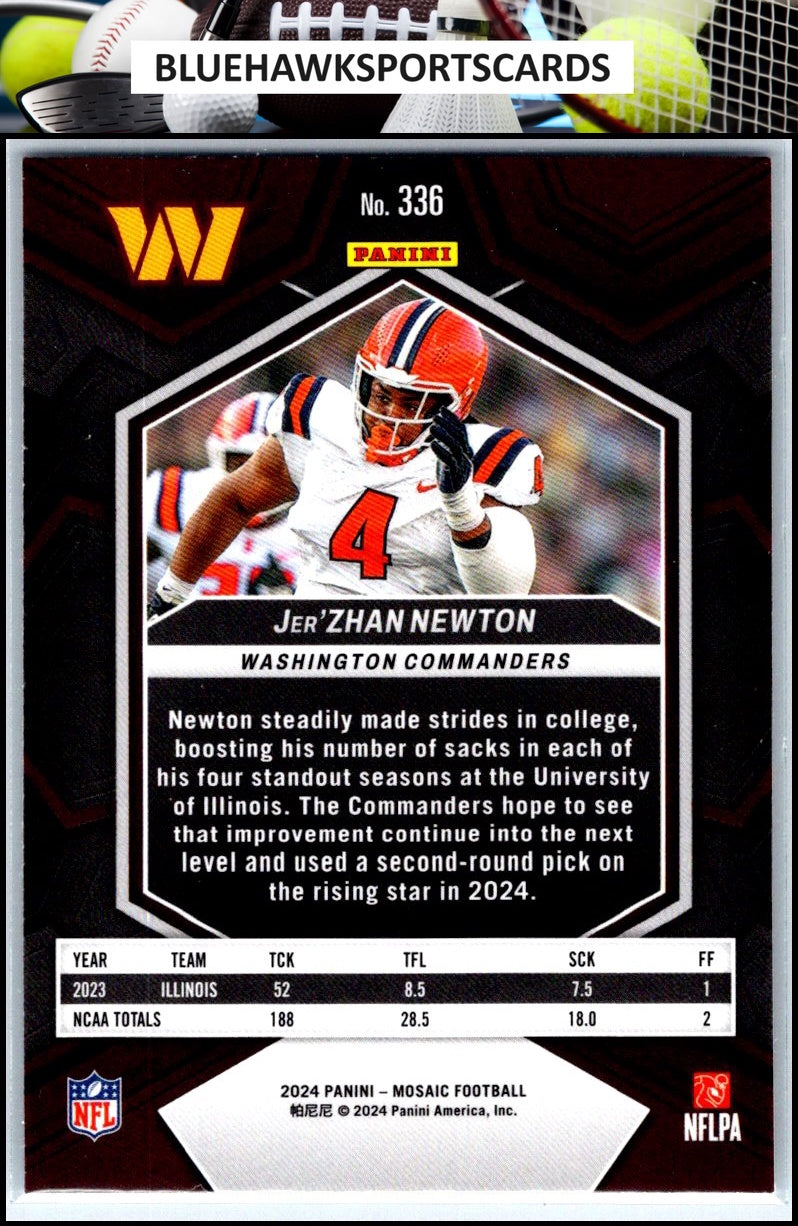2024 Panini Mosaic #336 Jer'Zhan Newton