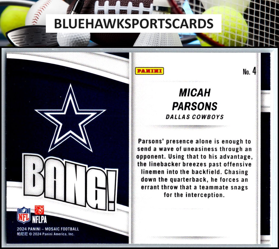 2024 Panini Mosaic #4 Micah Parsons Bang!