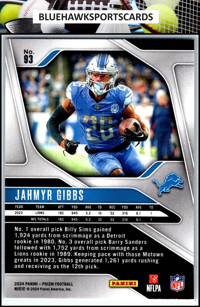 2024 Panini Prizm #93 Jahmyr Gibbs
