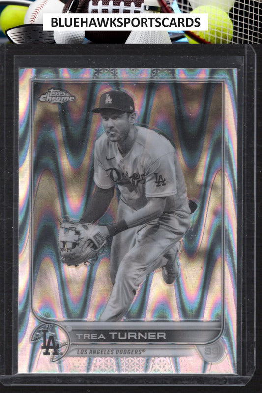 2022 Topps Chrome Sonic #190 Trea Turner Black & White RayWave