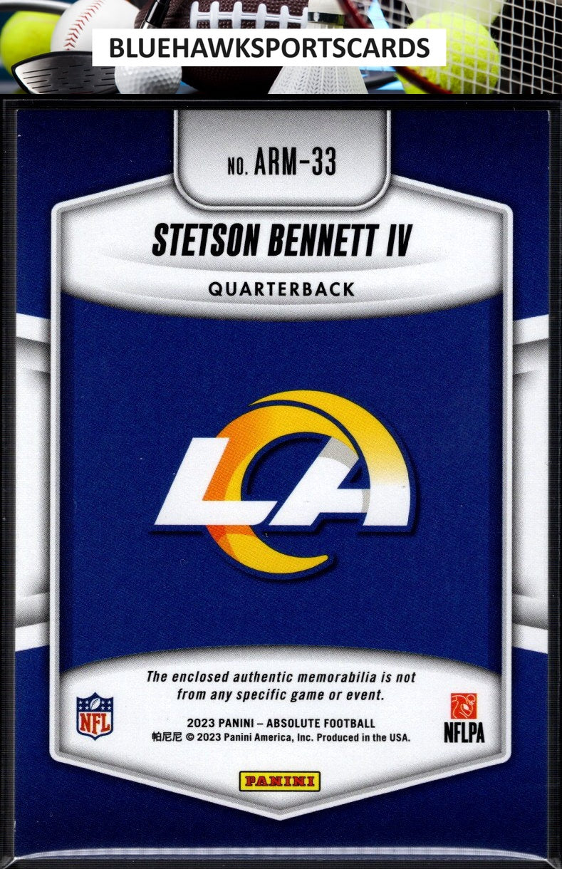 2023 Panini Absolute #ARM-33 Stetson Bennett IV Absolute Rookie Materials