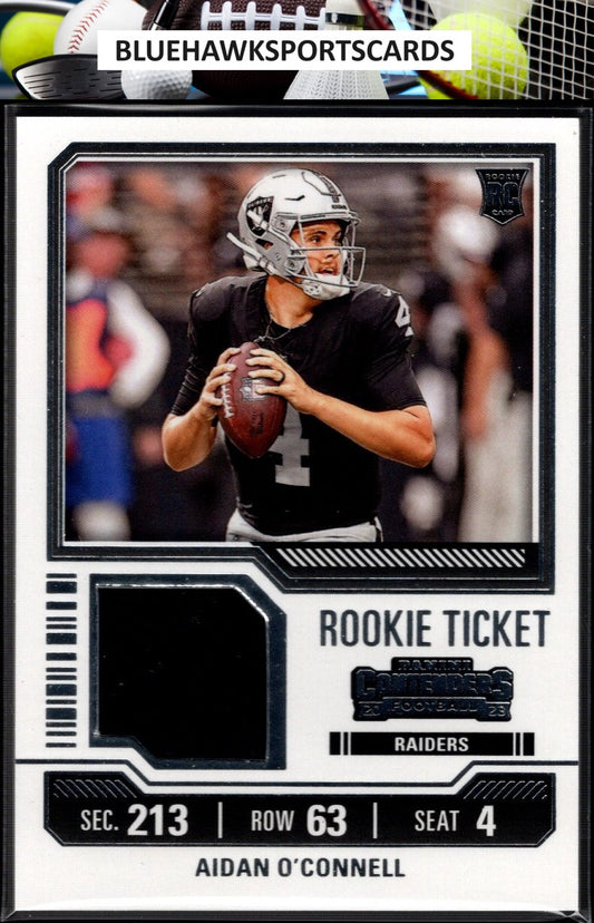 2023 Panini Contenders #TS1 Aidan O'Connell Rookie Ticket Swatches