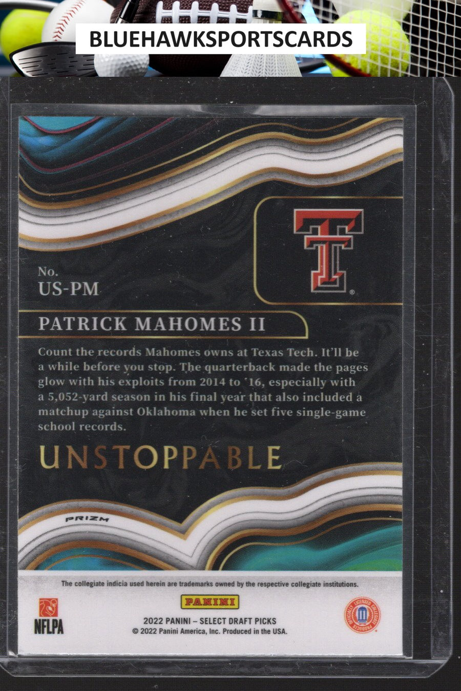 2022 Panini Select Draft Picks #US-PM Patrick Mahomes II Unstoppable Prizm