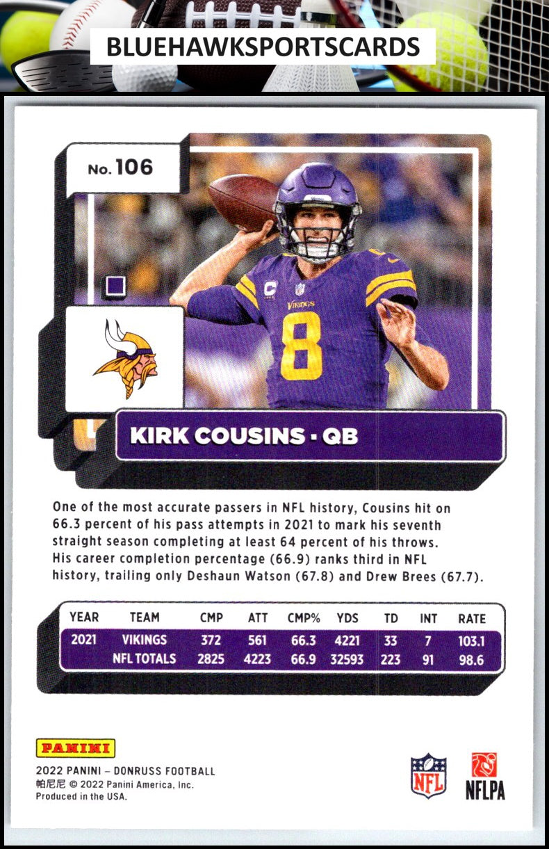 2022 Donruss #106 Kirk Cousins