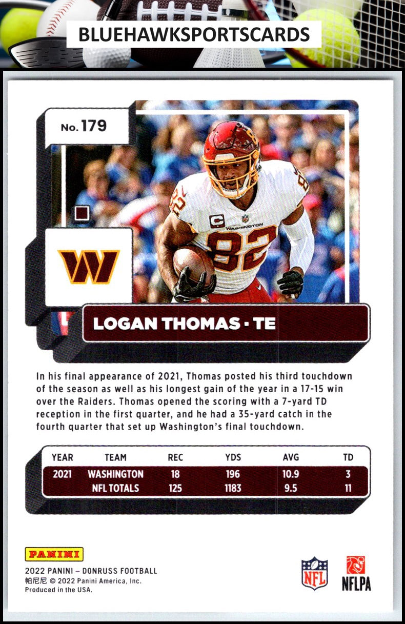 2022 Donruss #179 Logan Thomas