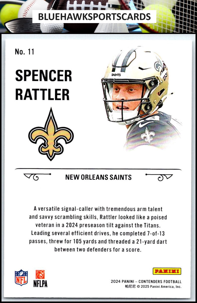 2024 Panini Contenders #11 Spencer Rattler Rookie Stallions