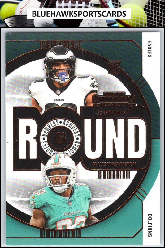2024 Panini Contenders #20 Johnny Wilson / Malik Washington Round Numbers Bronze