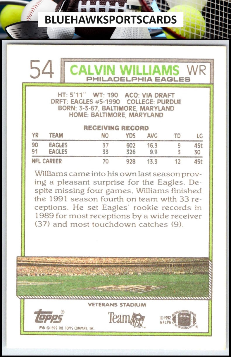 1992 Topps #54 Calvin Williams