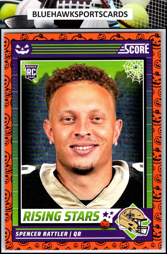 2024 Score-A-Treat #45 Spencer Rattler A-Treat - Rising Stars Orange Pumpkin