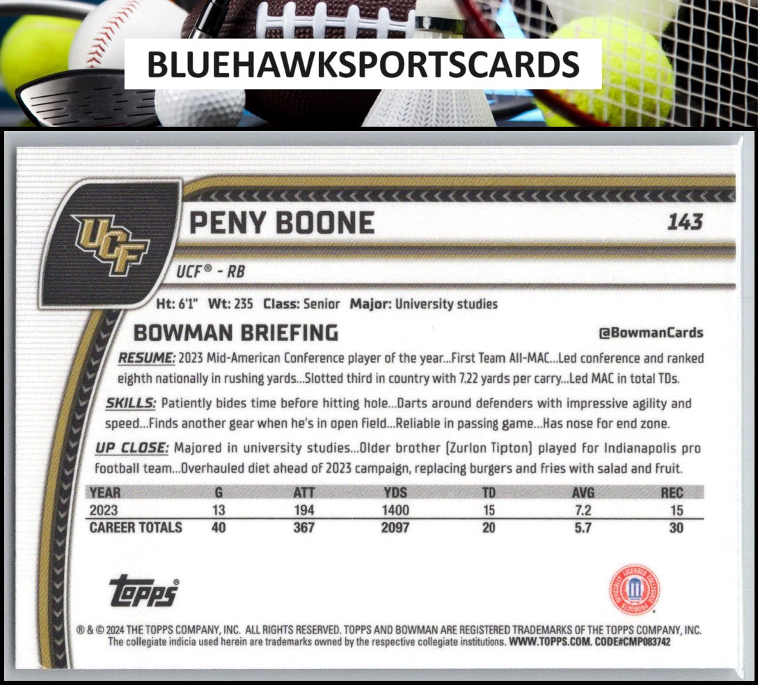 2024 Bowman University Chrome #143 Peny Boone