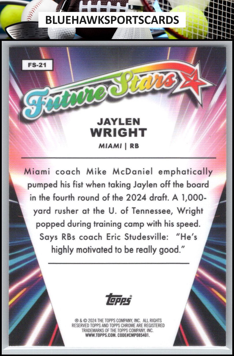 2024 Topps Chrome #FS-21 Jaylen Wright Future Stars