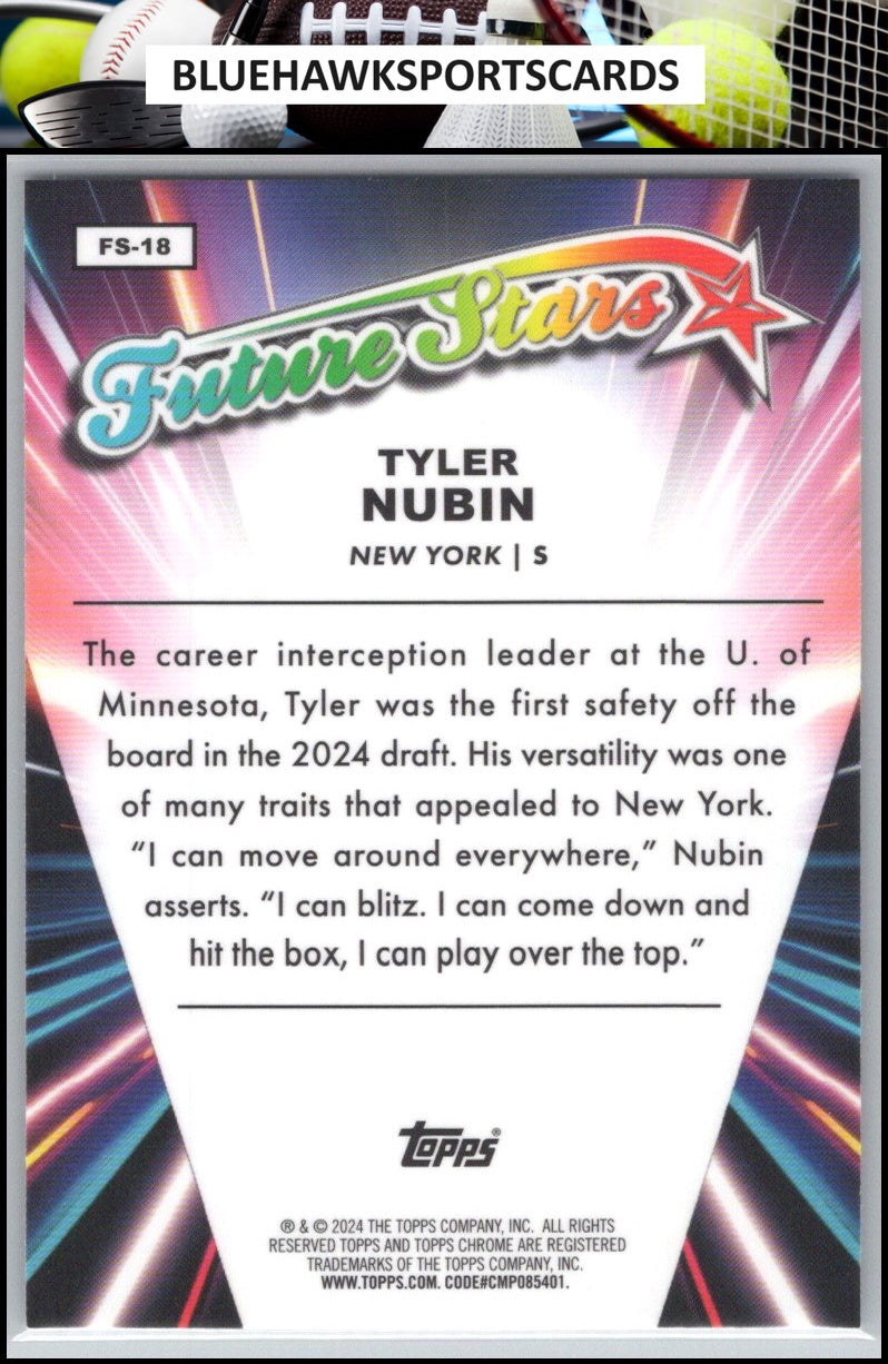 2024 Topps Chrome #FS-18 Tyler Nubin Future Stars
