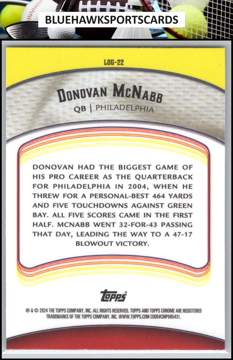 2024 Topps Chrome #LOG-22 Donovan McNabb Legends of the Gridiron