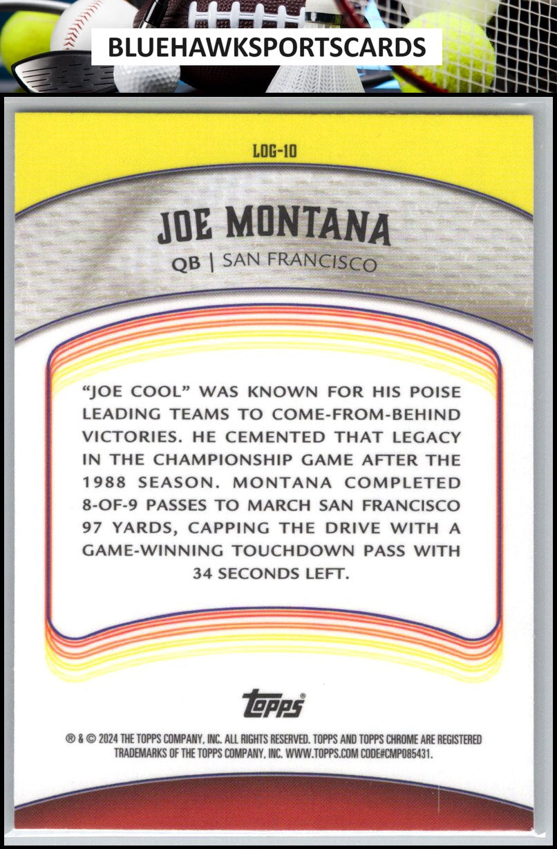 2024 Topps Chrome #LOG-10 Joe Montana Legends of the Gridiron