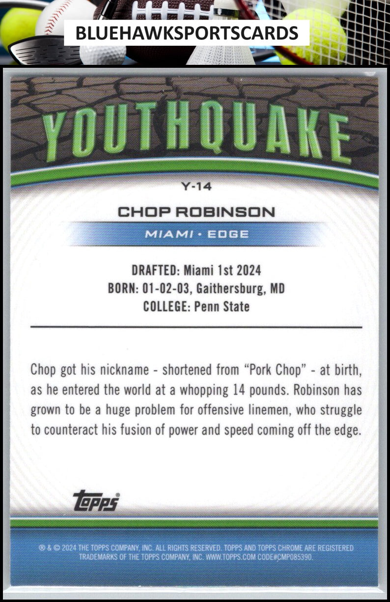 2024 Topps Chrome #Y-14 Chop Robinson Youthquake