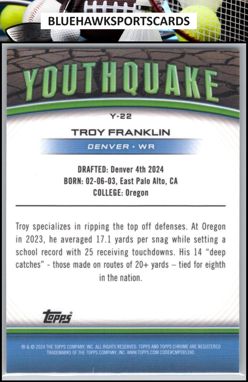 2024 Topps Chrome #Y-22 Troy Franklin Youthquake