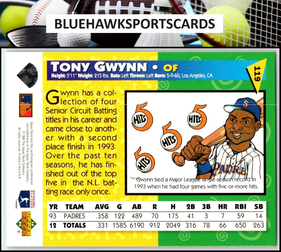 1994 Upper Deck Fun Pack #119 Tony Gwynn
