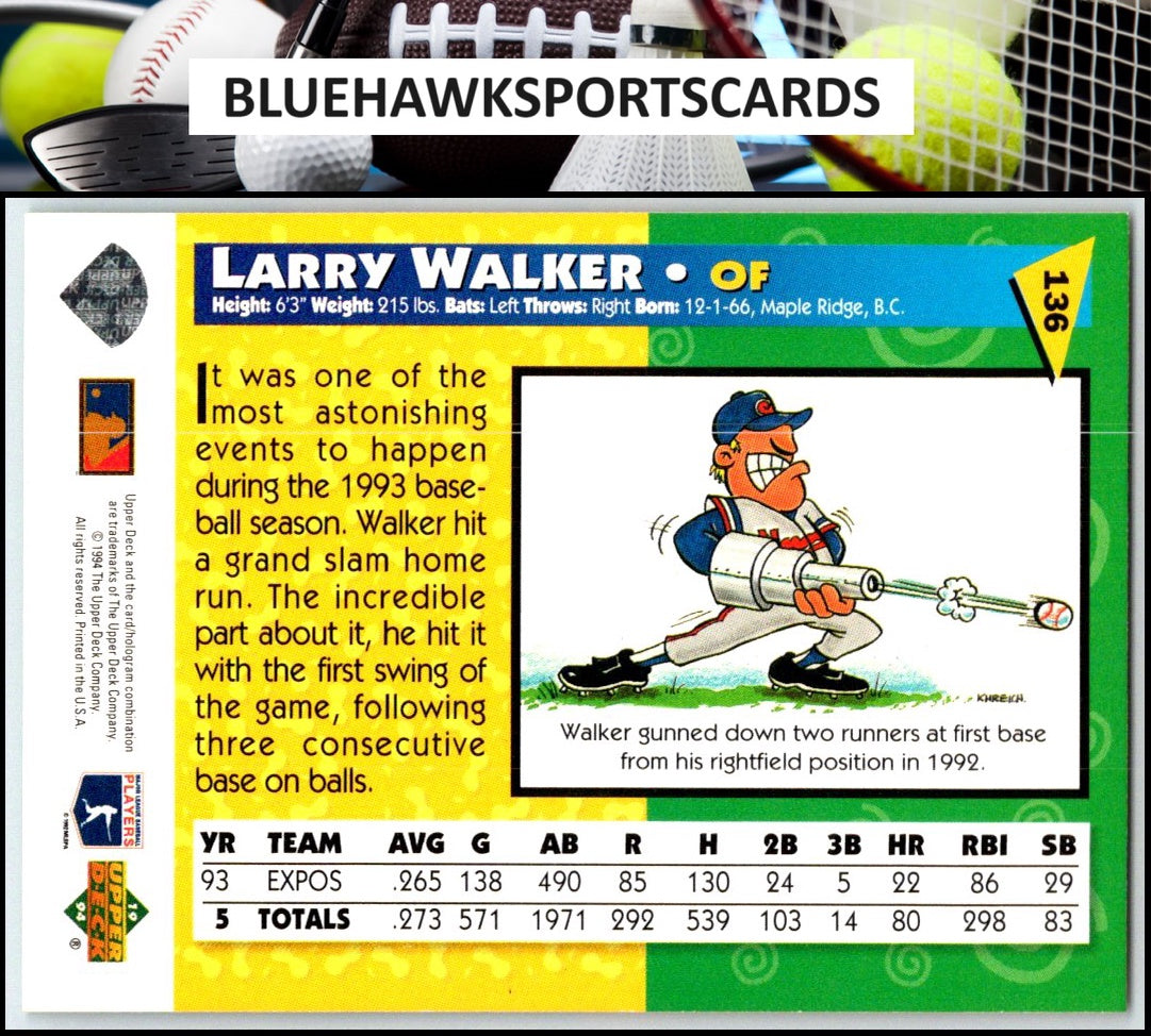 1994 Upper Deck Fun Pack #136 Larry Walker