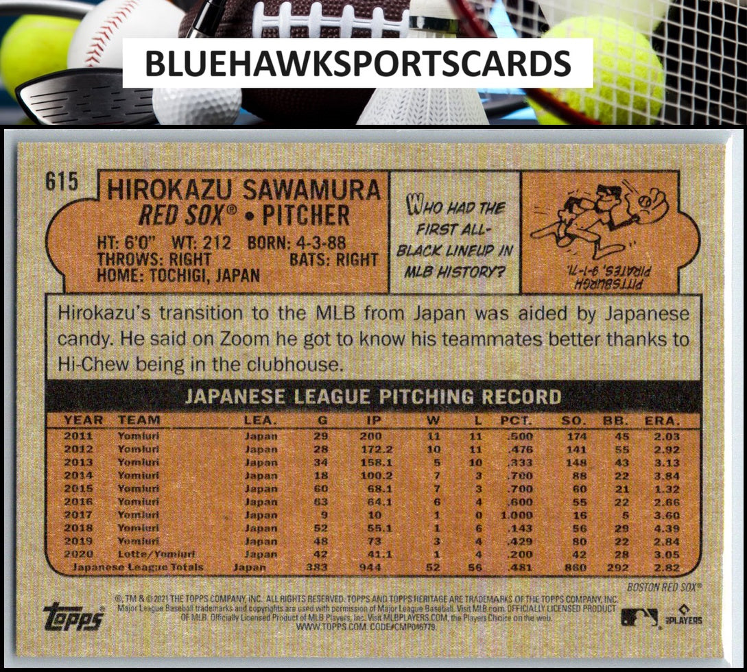 2021 Topps Heritage #615 Hirokazu Sawamura