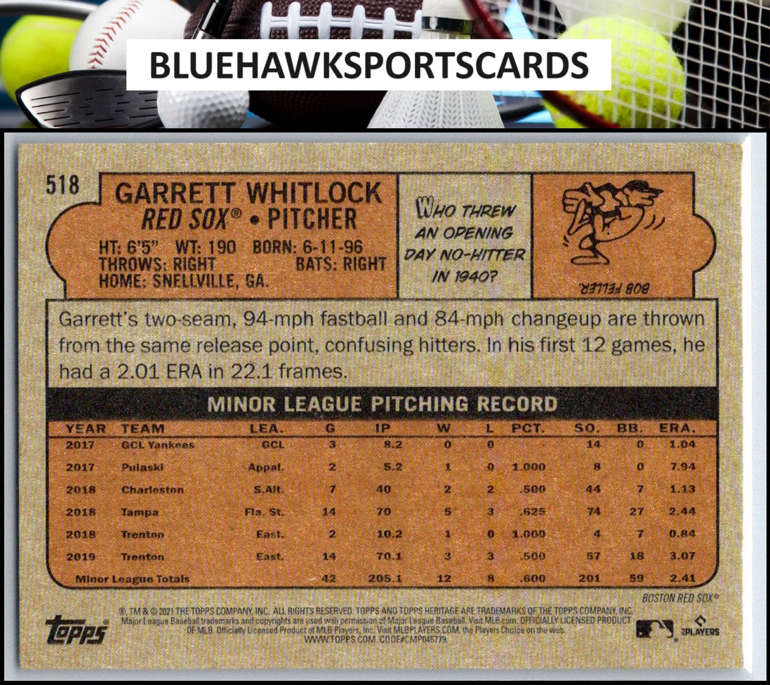 2021 Topps Heritage #518 Garrett Whitlock