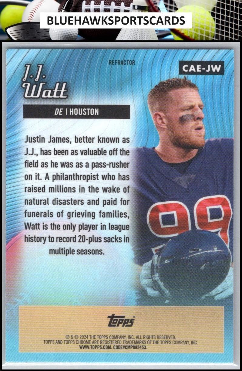 2024 Topps Chrome #CAE-JW J.J. Watt Chrome All-Etch