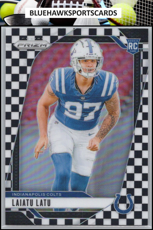2024 Panini Prizm #366 Laiatu Latu Black and White Checker