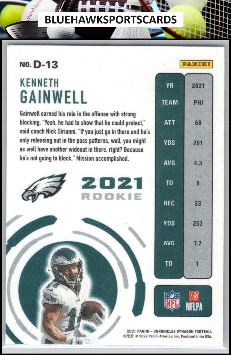 2021 Panini Chronicles #D-13 Kenneth Gainwell Dynagon Rookies