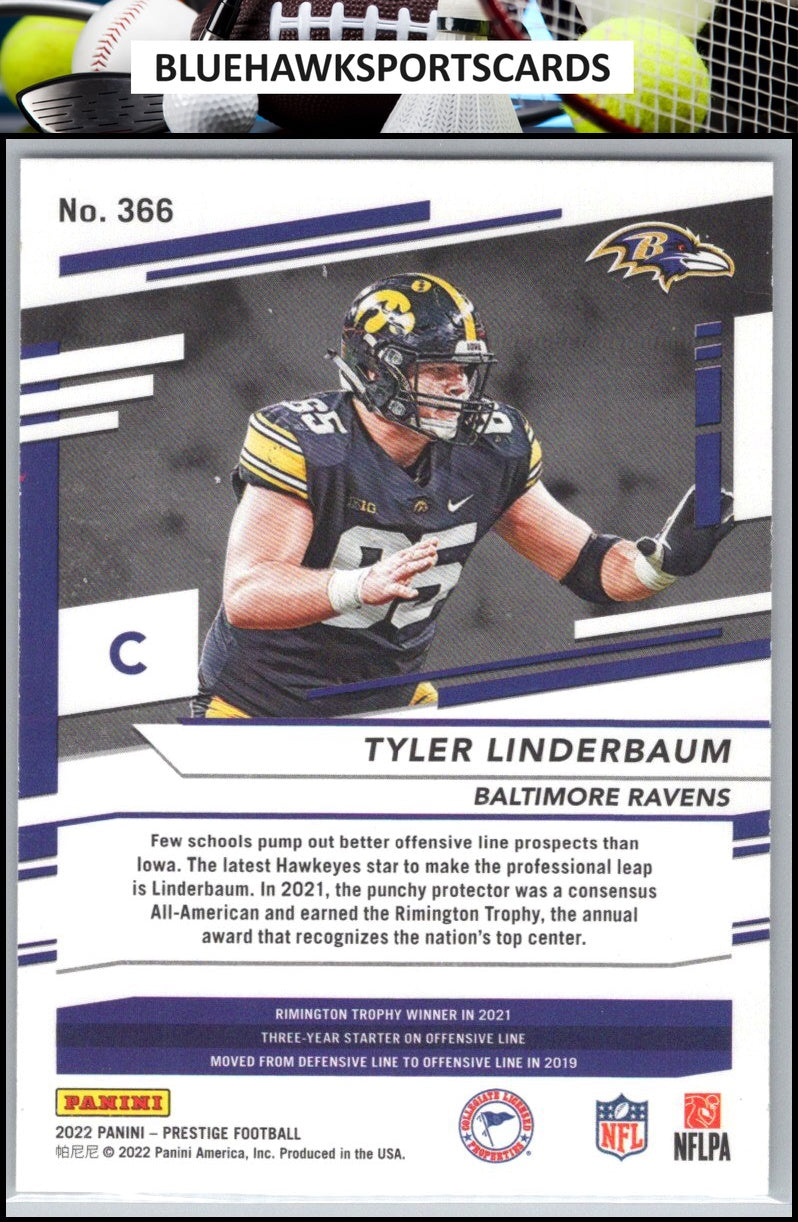 2022 Panini Prestige #366 Tyler Linderbaum Xtra Points Astral