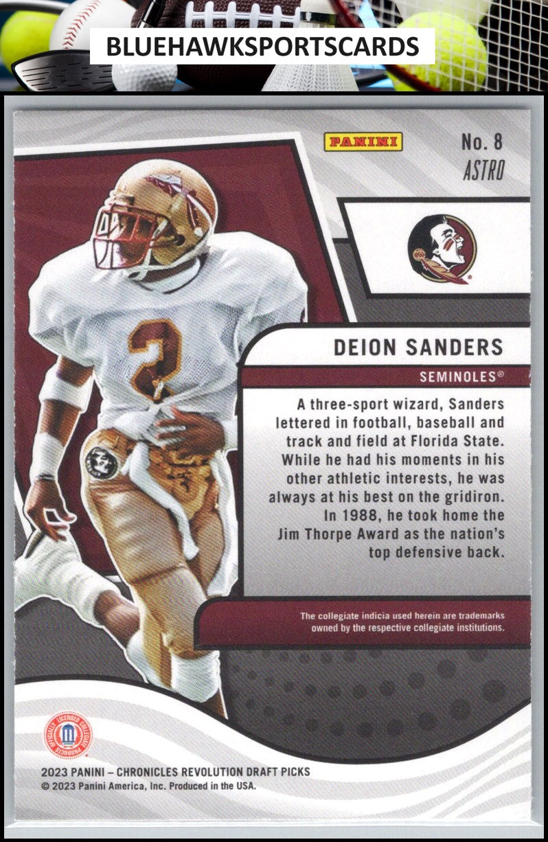 2023 Panini Chronicles Draft Picks #8 Deion Sanders Revolution Astro