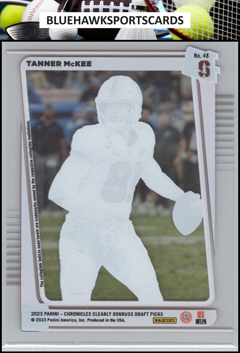 2023 Panini Chronicles Draft Picks #48 Tanner McKee Clearly Donruss