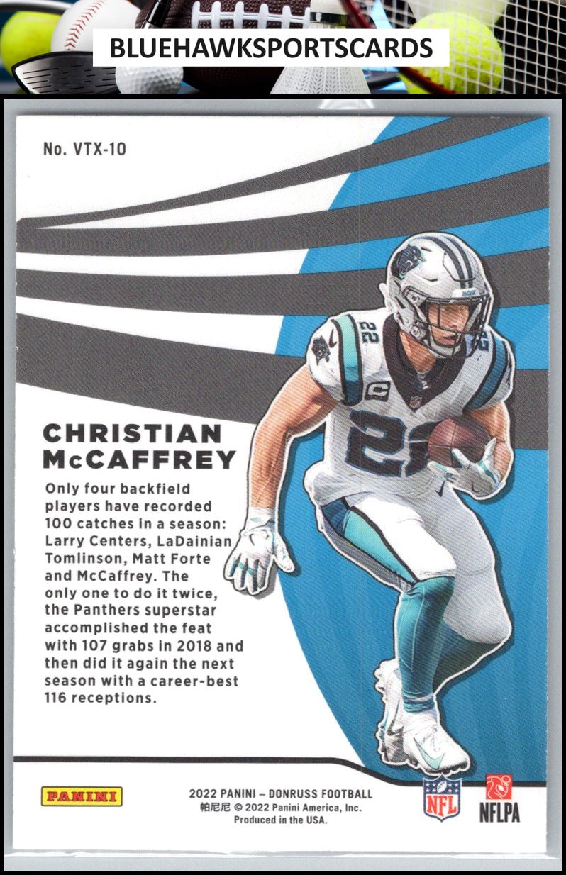 2022 Donruss #VTX-10 Christian McCaffrey Vortex