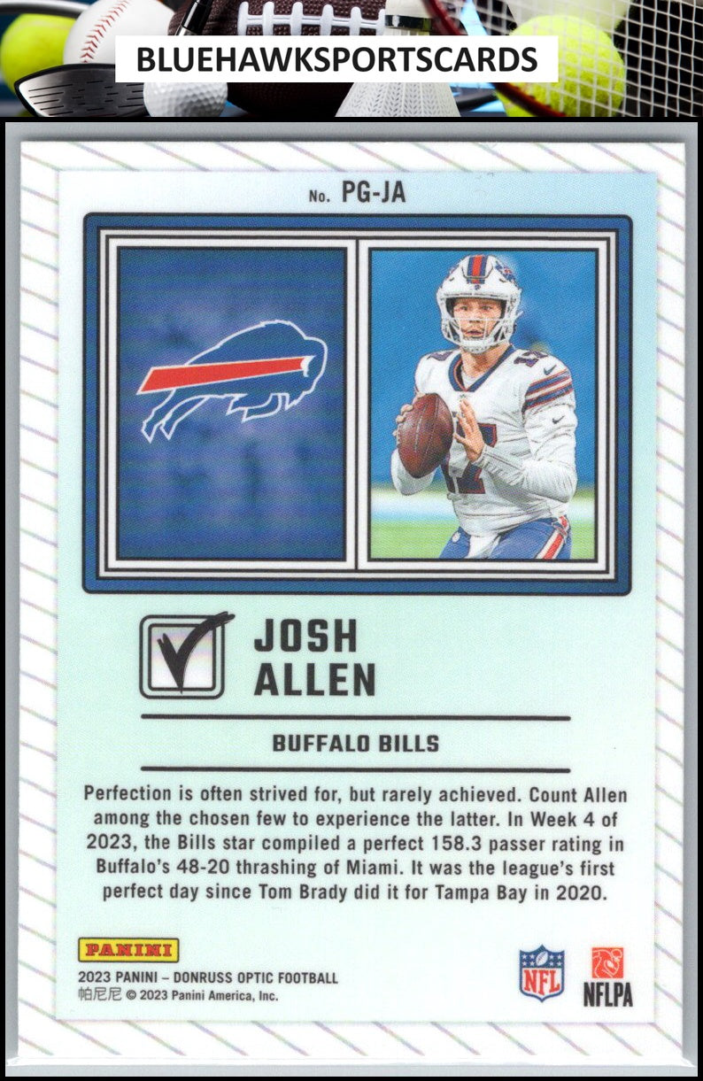 2023 Donruss Optic #PG-JA Josh Allen Passing Grade