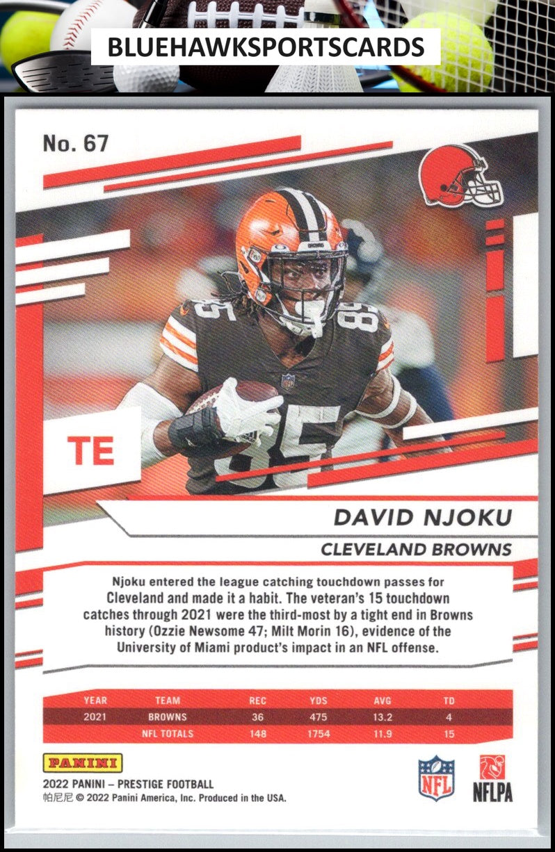 2022 Panini Prestige #67 David Njoku Xtra Points Astral