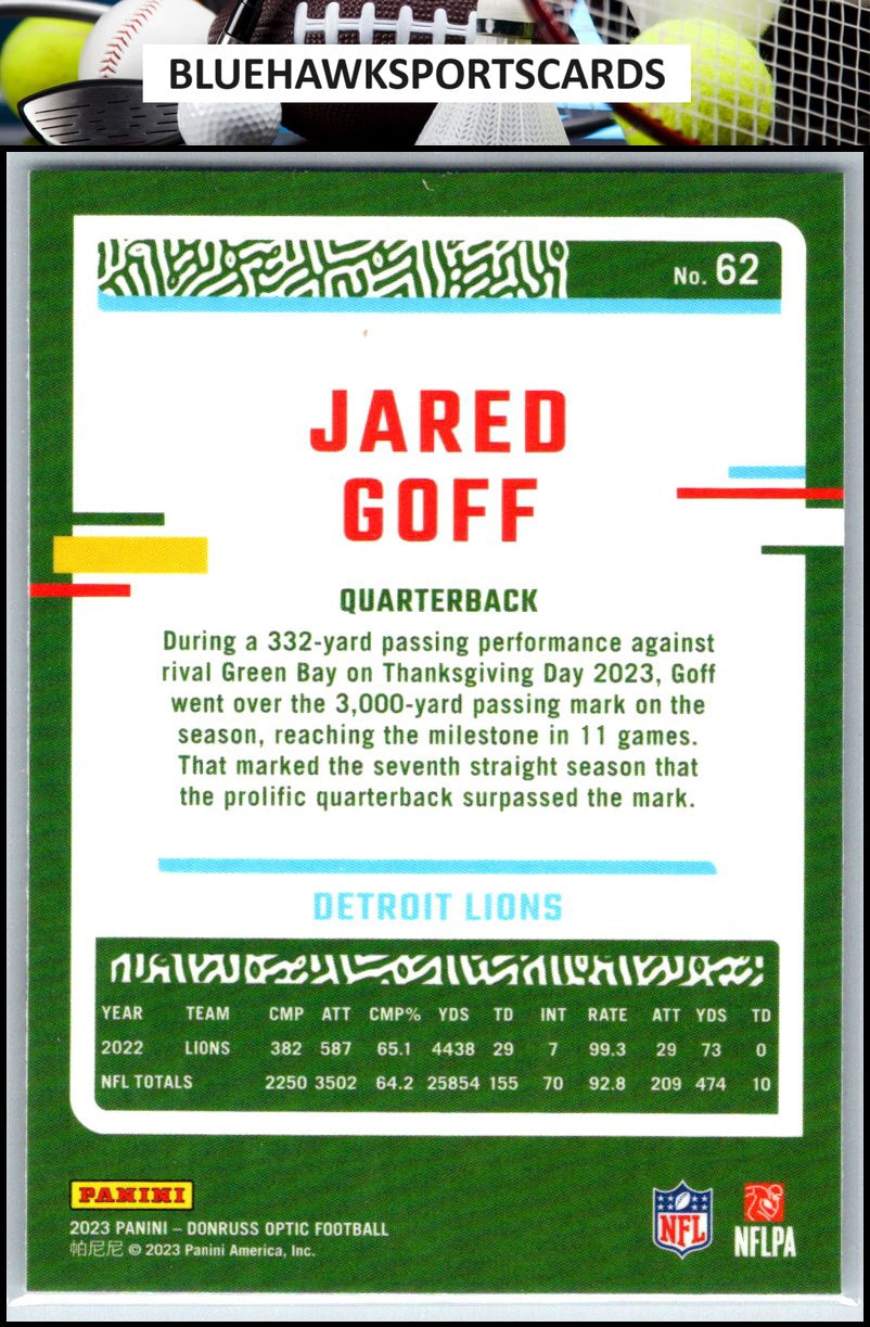 2023 Donruss Optic #62 Jared Goff