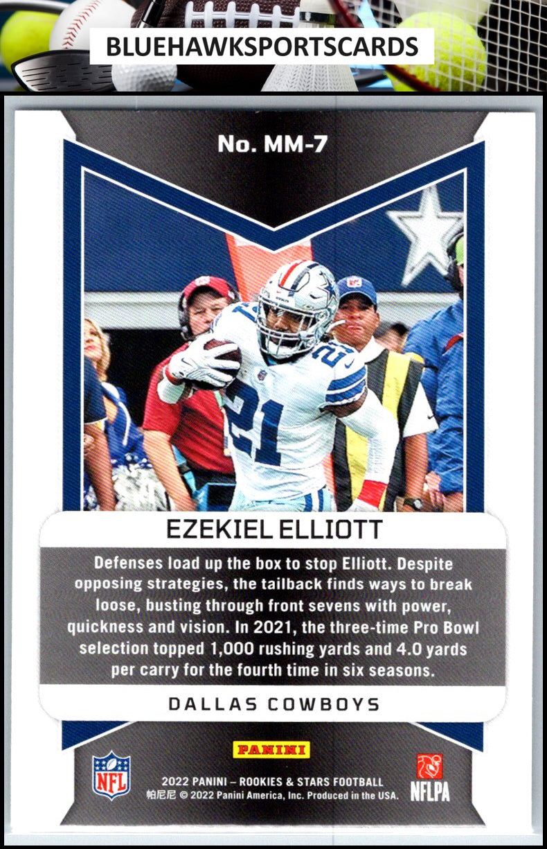 2022 Panini Rookies & Stars #MM-7 Ezekiel Elliott Man In Motion
