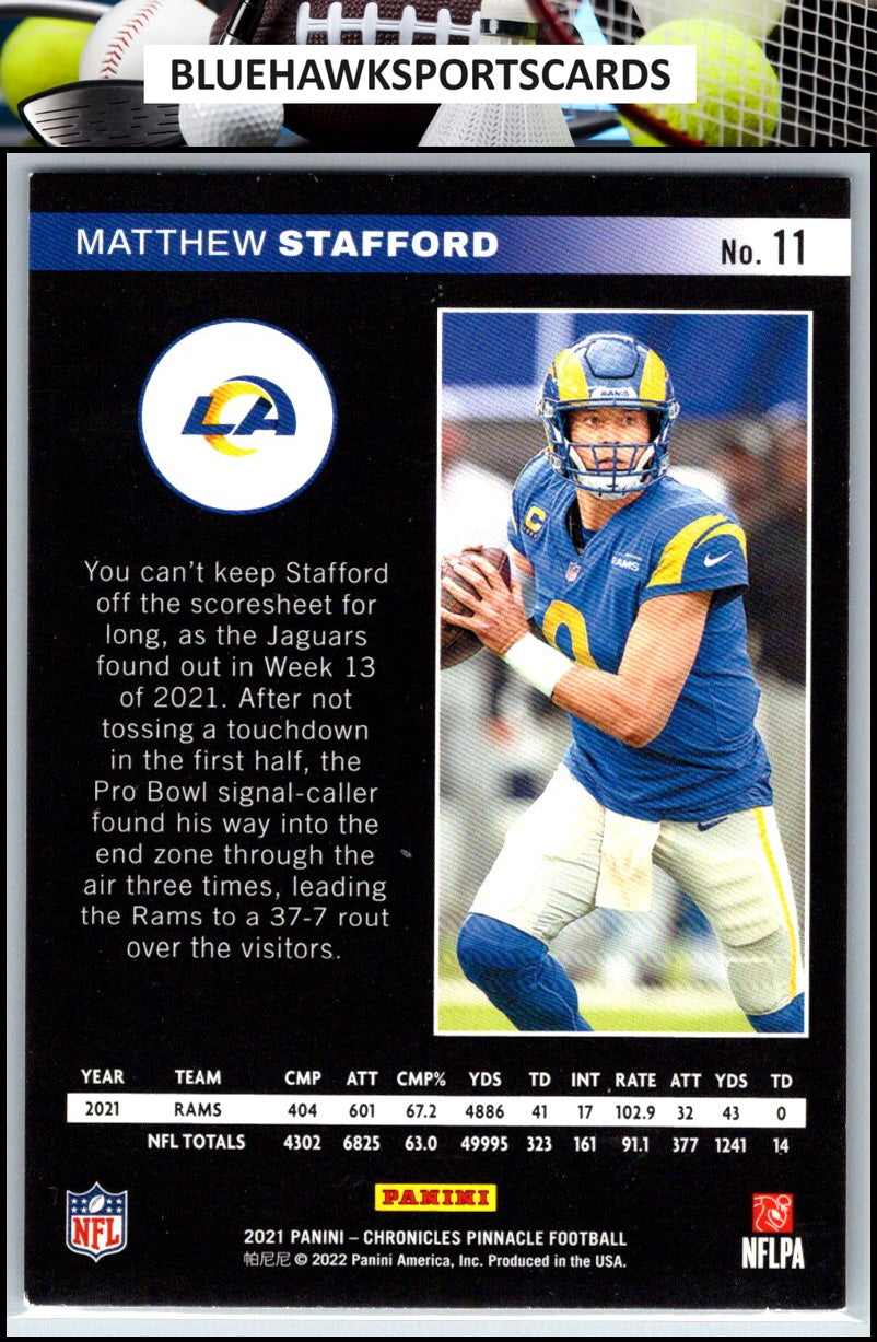 2021 Panini Chronicles #11 Matthew Stafford Pinnacle