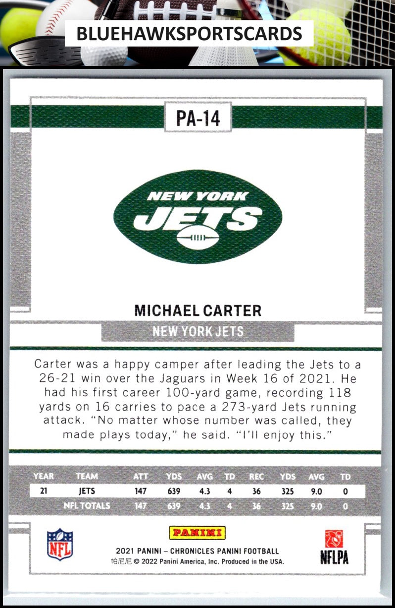 2021 Panini Chronicles #PA-14 Michael Carter Panini
